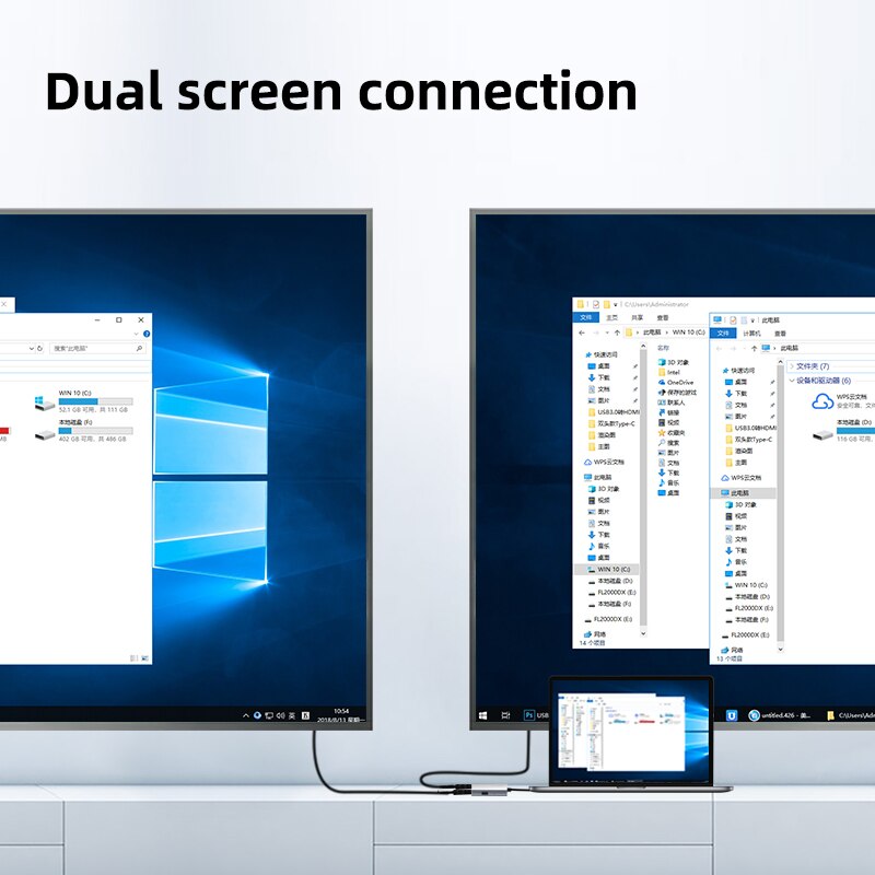 USB 3.0 to Dual HDMI Adapter HAGIBIS