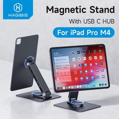 Magnetic Stand with Hub USB C for iPad Pro M4 Hagibis