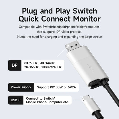 Cable USB C a DisplayPort 8K 60Hz 