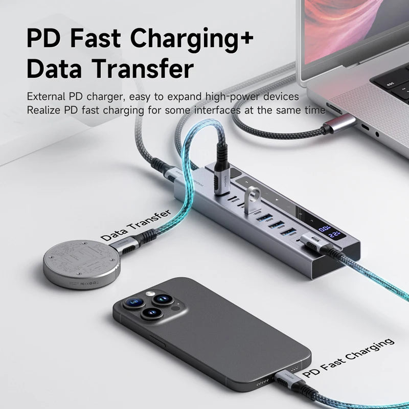 Docking Station 2.0 Multi-C Port Expansion with LED Display Hagibis