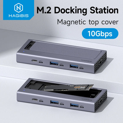 M.2 SSD-Festplattengehäuse mit magnetischer Abdeckung für USB-C-Hub