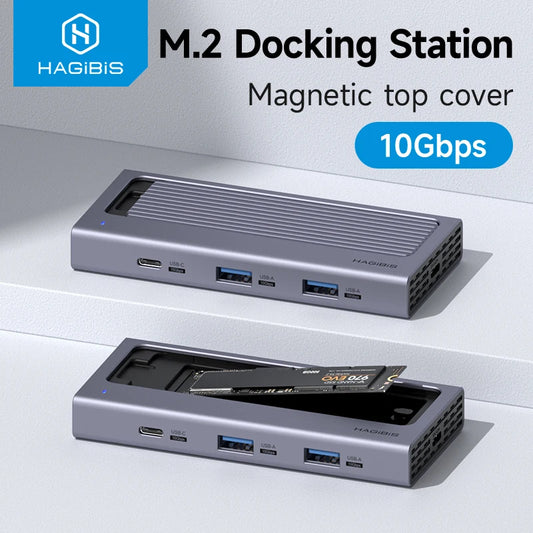 M.2 SSD Hard Enclosure with USB C Hub Magnetic Cover