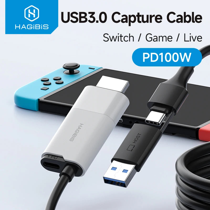 Video Capture Cable HDMI to USB-A/Type-C Hagibis