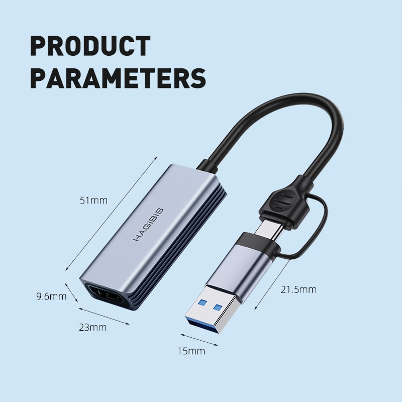 Type C/USB 3.0 Video Capture Card HDMI Hagibis