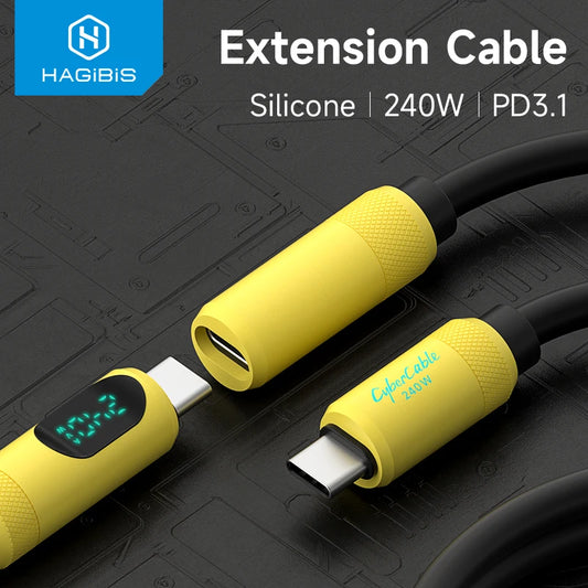 USB C Extension Cable Male to Female PD 240W Hagibis