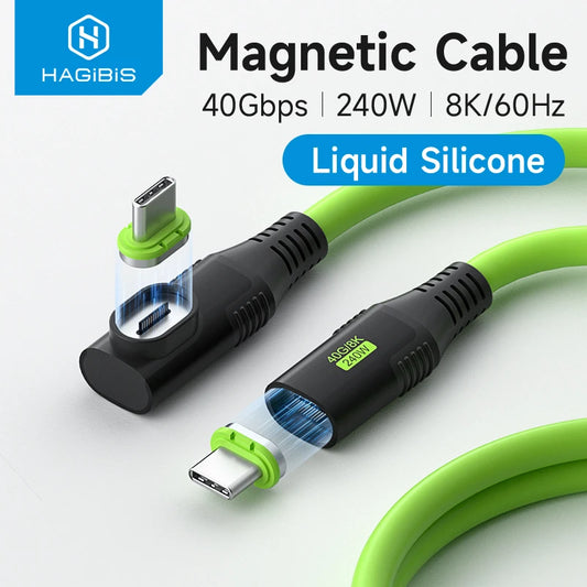 USB4 Magnetic Full Function Cable 240W 40Gbps HAGIBIS