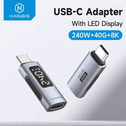 LED Display 240W USB C Adapter Hagibis