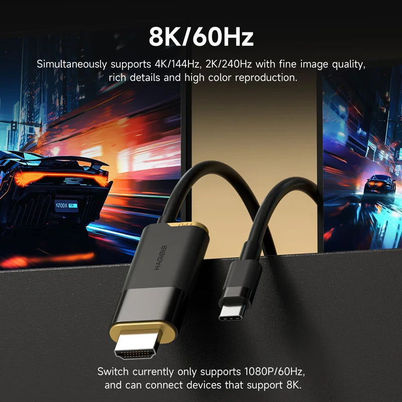 Video Cable 8K 60Hz USB-C to HDMI 2.1 Hagibis