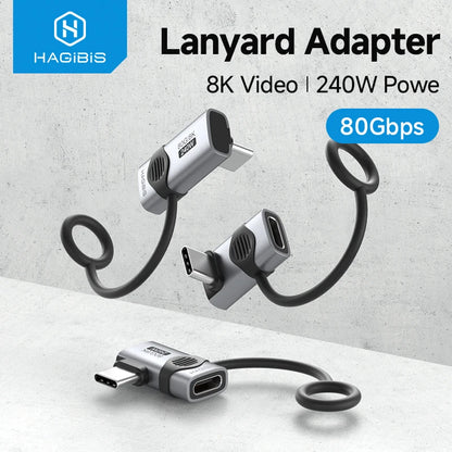 240W 80Gbps USB Adapter with Lanyard Hagibis