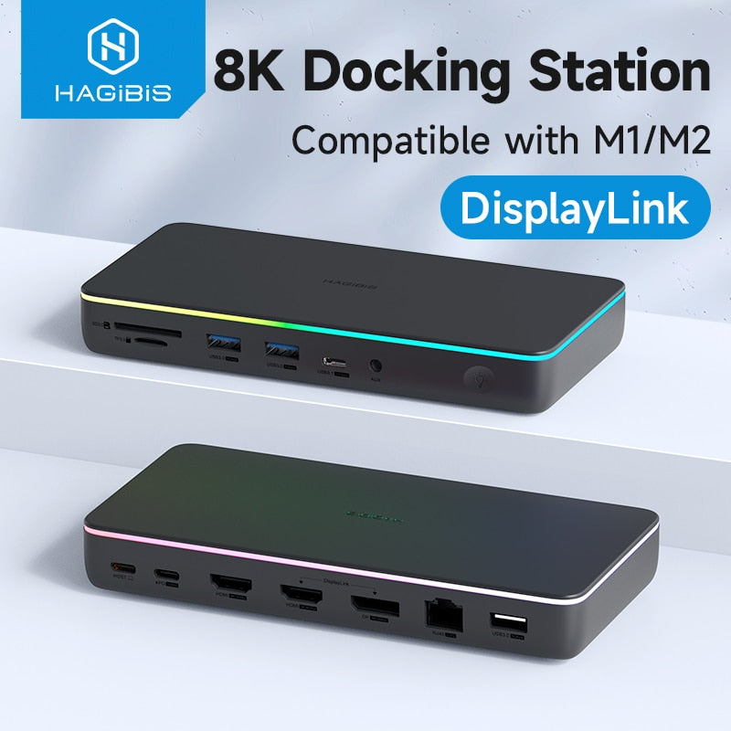 DisplayLink USB C Docking Station HAGIBIS