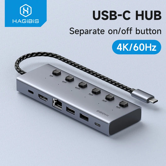 USB C Docking Station Individual ON/OFF HAGIBIS