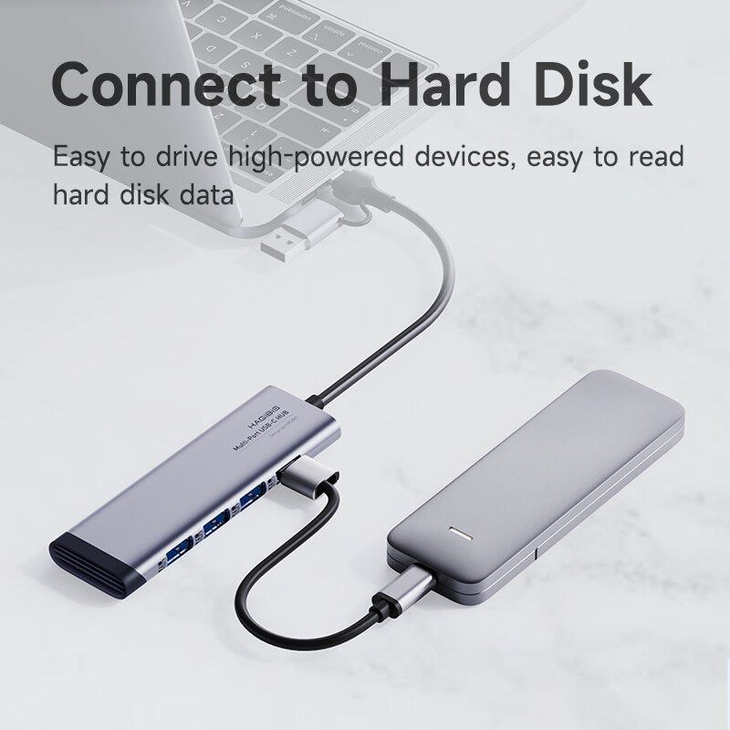 Dual Interface 4 in 1 USB C Hub HAGIBIS