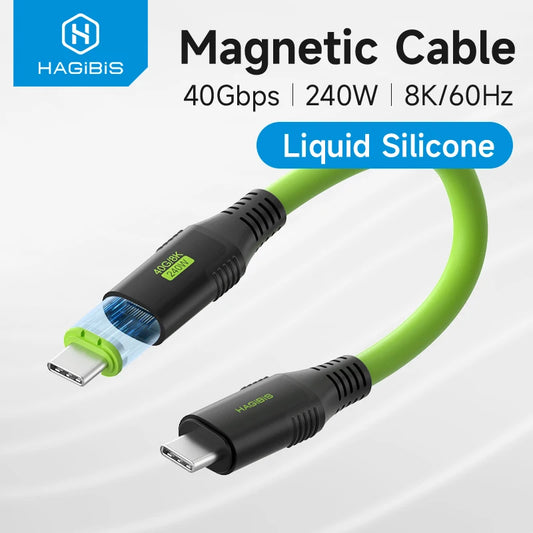 Short USB C Cable Magnetic 240W 40Gbps