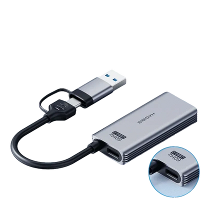 Videoaufnahmekarte HDMI auf USB/Typ C mit PD-Anschluss 