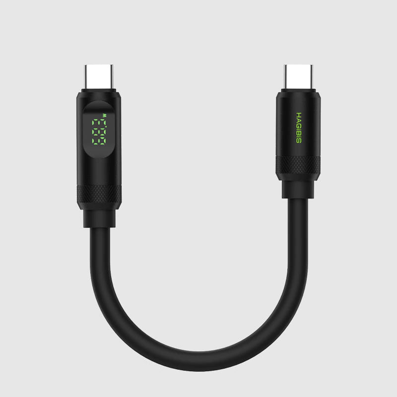 Cable USB C a USB C corto de 240 W, 40 Gbps, USB 4 con pantalla LED 