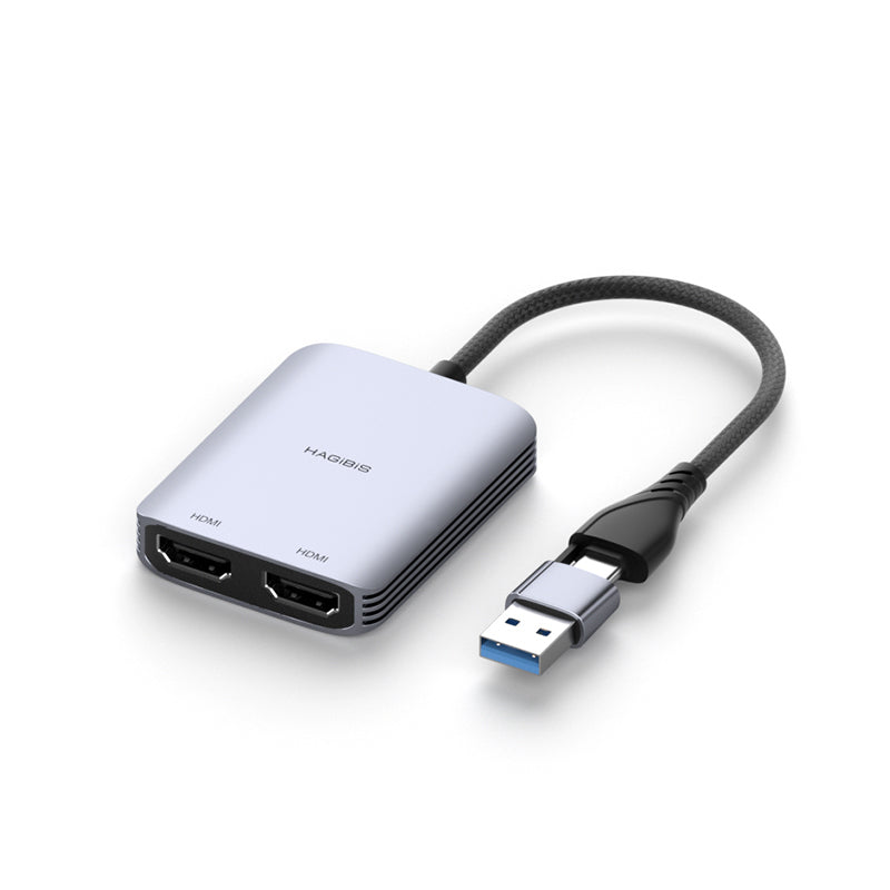 USB-A/C to HDMI Adapter MST Dual Monitor Hagibis