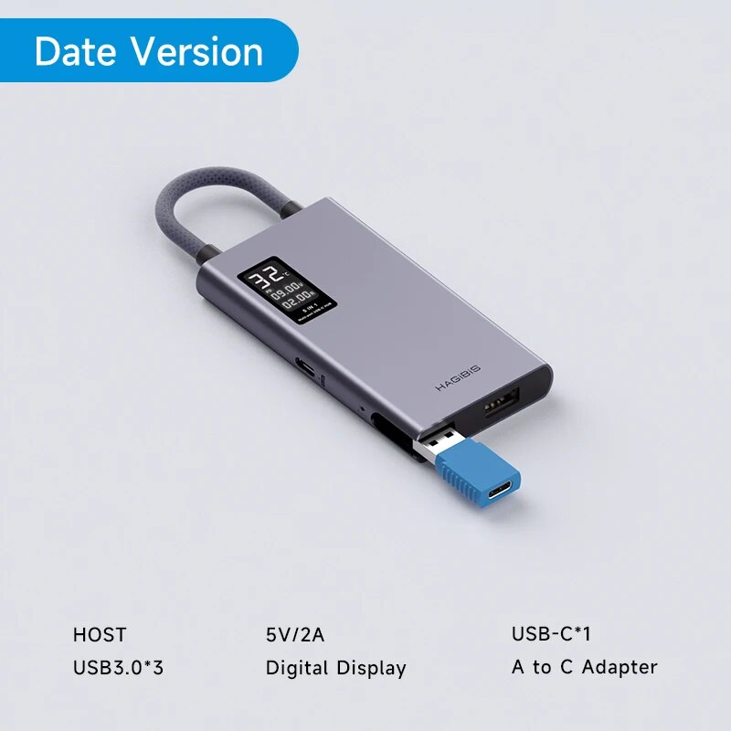 USB C Hub With LCD Display Type C Multiport