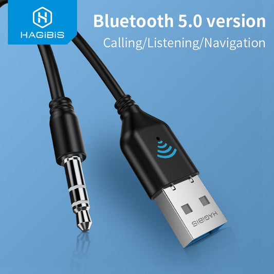 Bluetooth 5.0 Audio Receiver USB To 3.5mm AUX Jack HAGIBIS
