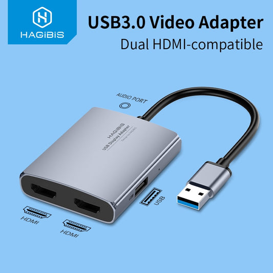 USB 3.0 to Dual HDMI Adapter HAGIBIS