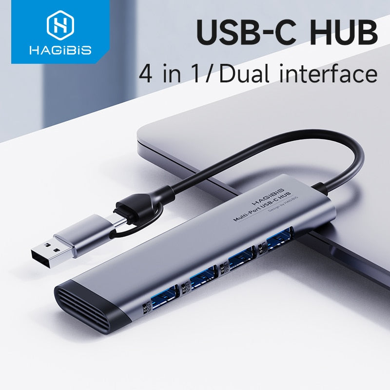 Dual Interface 4 in 1 USB C Hub HAGIBIS